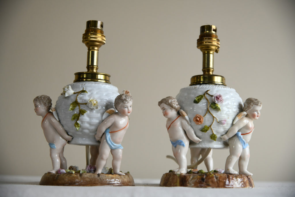 Pair Putti Table Lamps