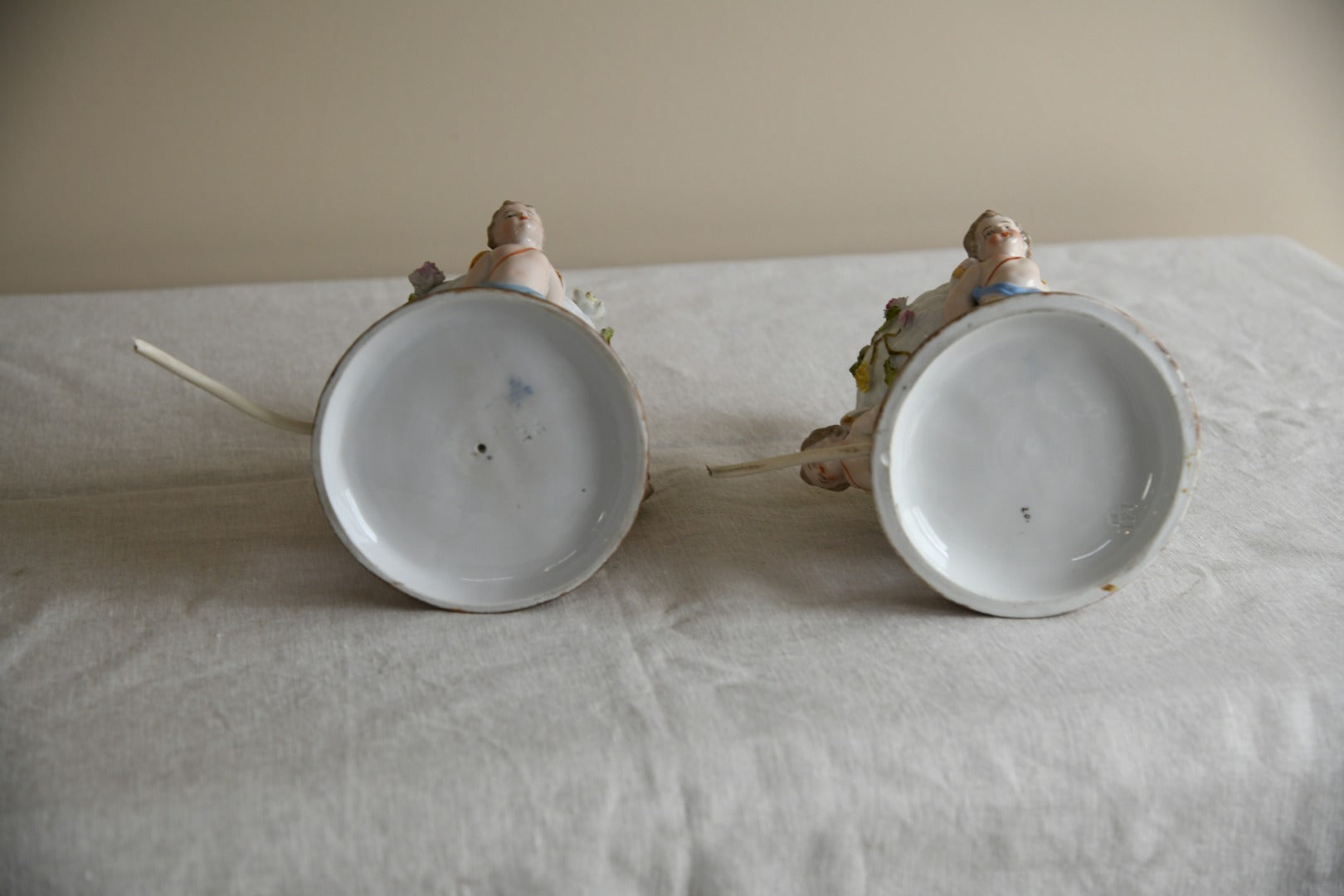 Pair Putti Table Lamps