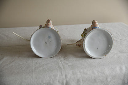 Pair Putti Table Lamps