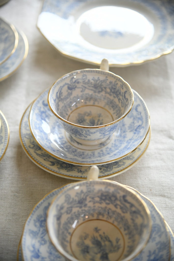 Blue & White Oriental Transferware Tea Set