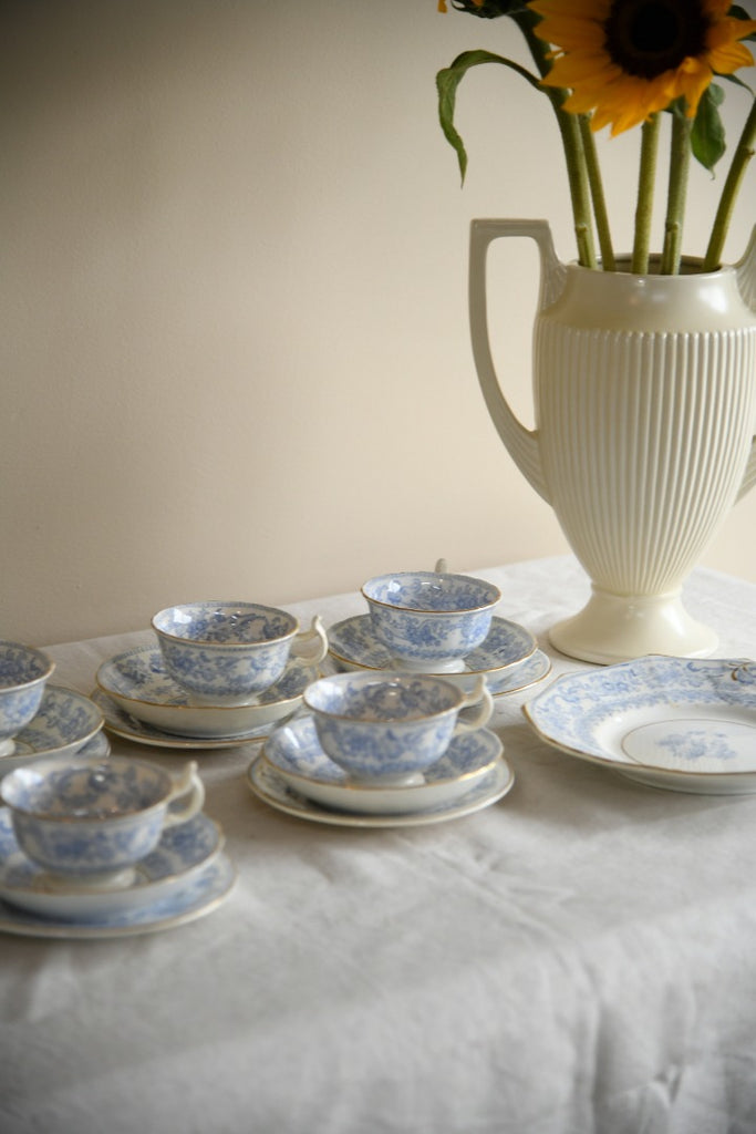 Blue & White Oriental Transferware Tea Set