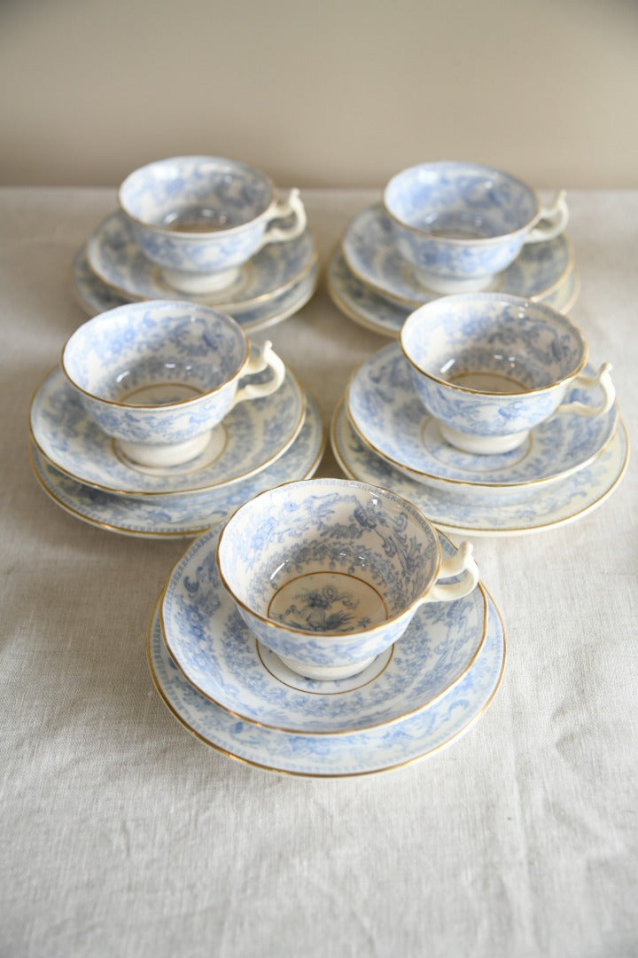 Blue & White Oriental Transferware Tea Set