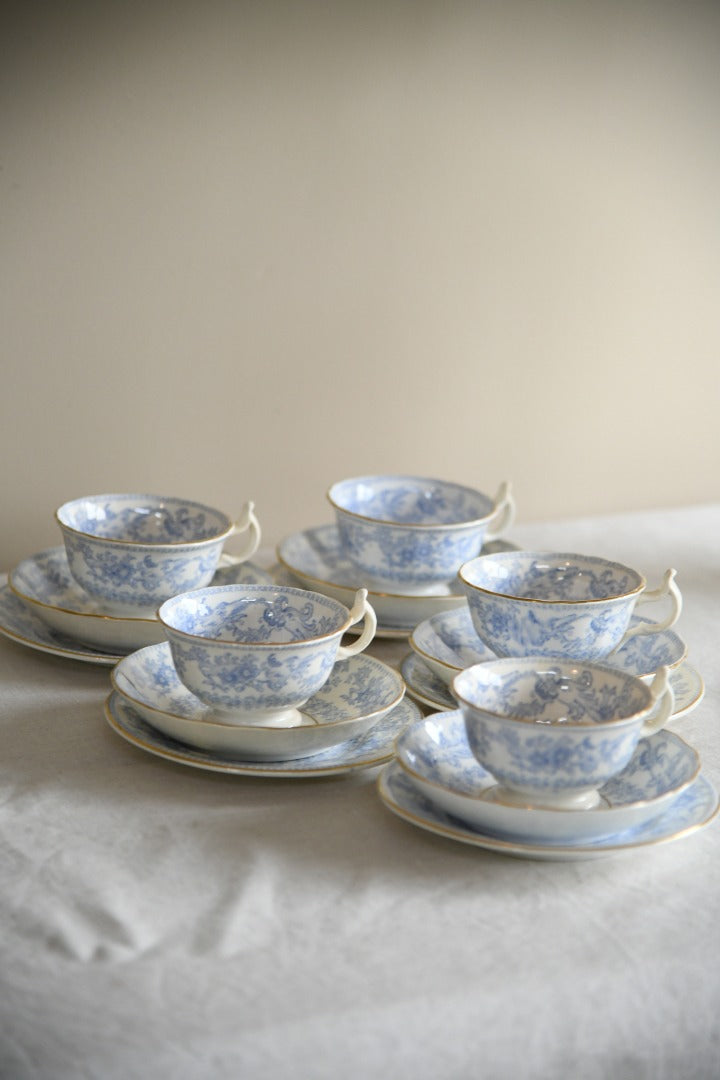 Blue & White Oriental Transferware Tea Set