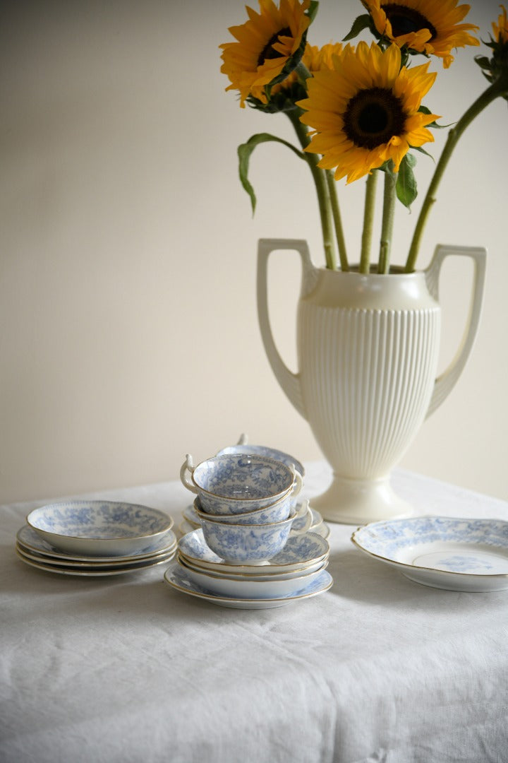 Blue & White Oriental Transferware Tea Set