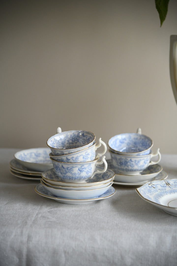 Blue & White Oriental Transferware Tea Set