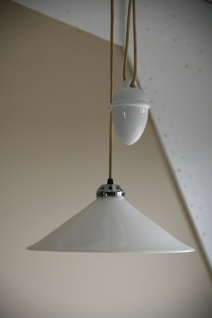 White Rise & Fall Ceiling Light