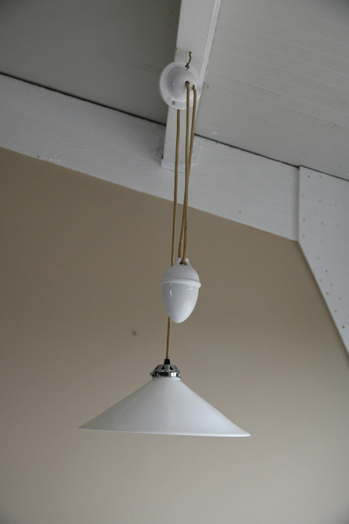 White Rise & Fall Ceiling Light