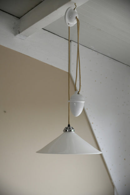 White Rise & Fall Ceiling Light