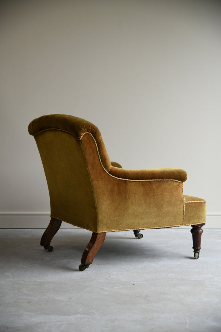 Antique Upholstered Victorian Library Chair