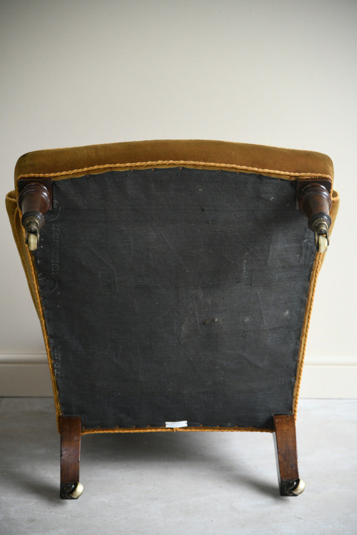 Antique Upholstered Victorian Library Chair