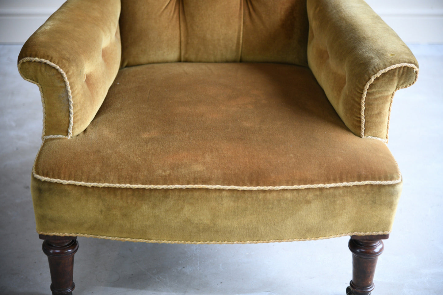 Antique Upholstered Victorian Library Chair