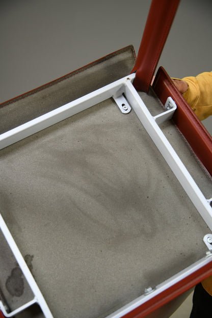 Pair Mario Bellini Style Red Leather Dining Chairs