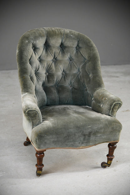 Antique Button Back Nursing Bedroom Chair