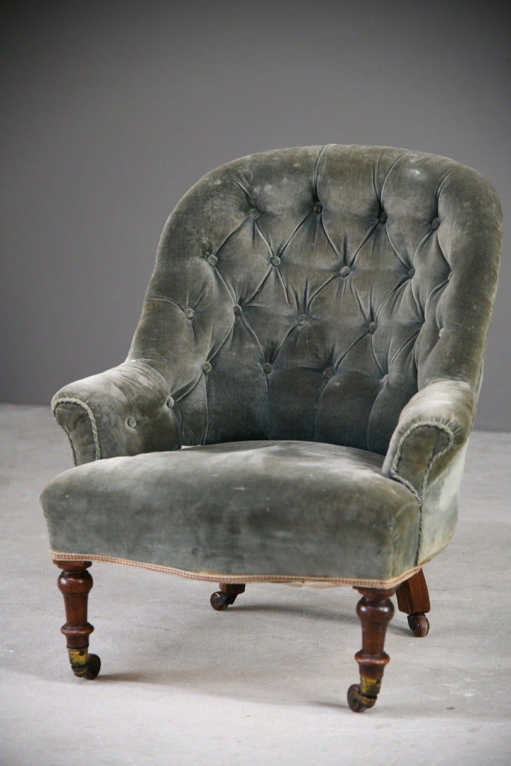 Antique Button Back Nursing Bedroom Chair