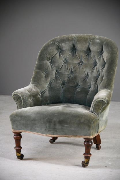 Antique Button Back Nursing Bedroom Chair