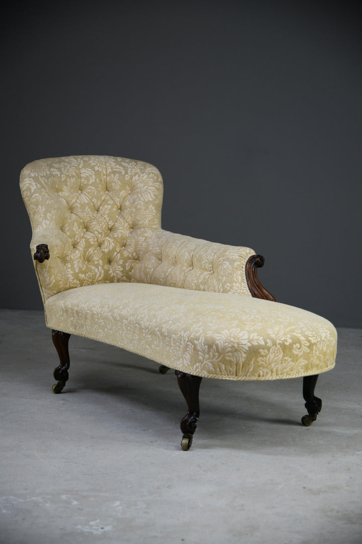 Small Victorian Upholstered Chaise Longue