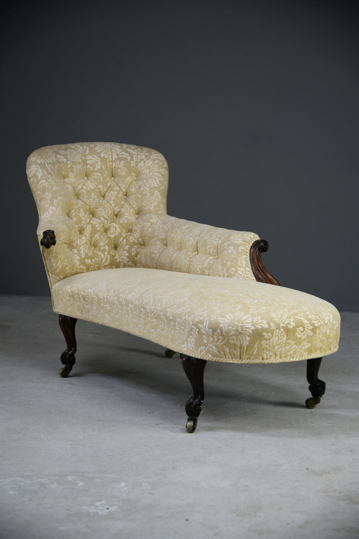 Small Victorian Upholstered Chaise Longue
