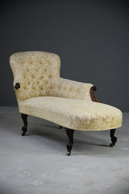 Small Victorian Upholstered Chaise Longue