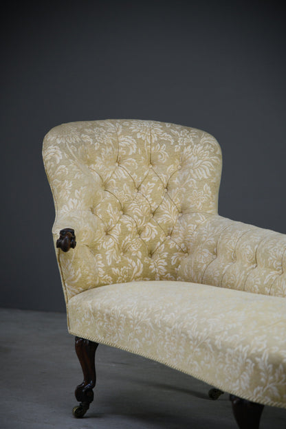 Small Victorian Upholstered Chaise Longue