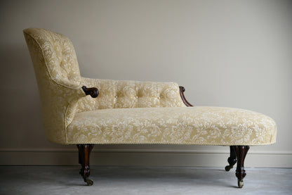 Small Victorian Upholstered Chaise Longue