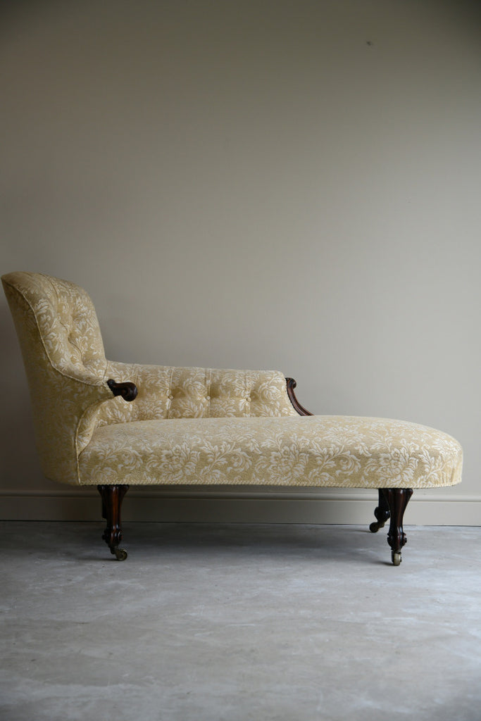 Small Victorian Upholstered Chaise Longue