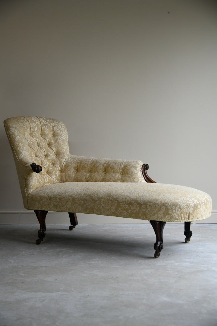 Small Victorian Upholstered Chaise Longue