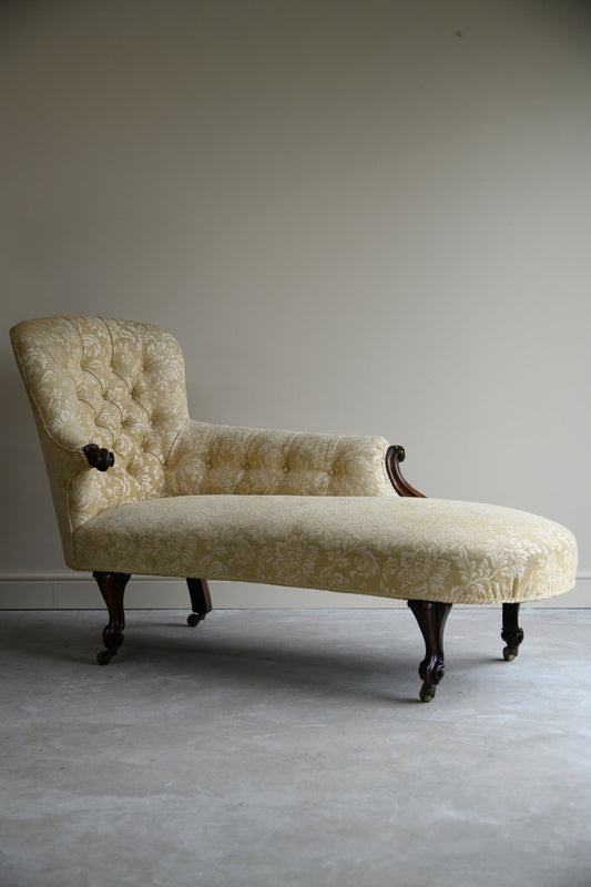 Small Victorian Upholstered Chaise Longue
