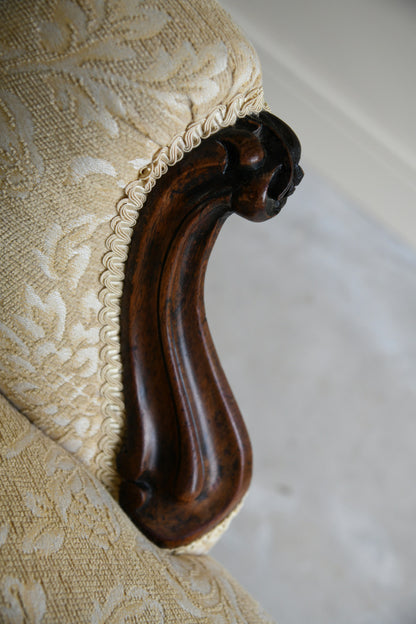 Small Victorian Upholstered Chaise Longue