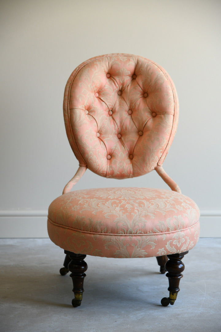 Victorian Pink Upholstered Bedroom Chair – Kernow Furniture