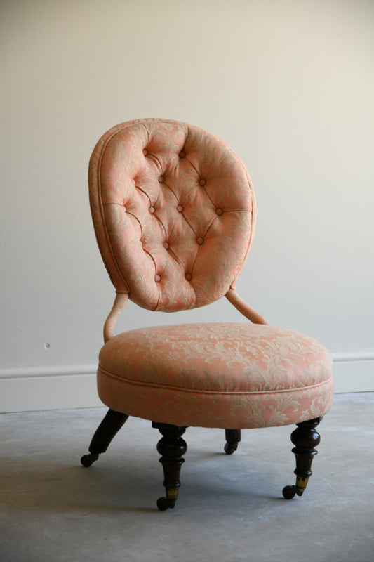 Victorian Pink Upholstered Bedroom Chair