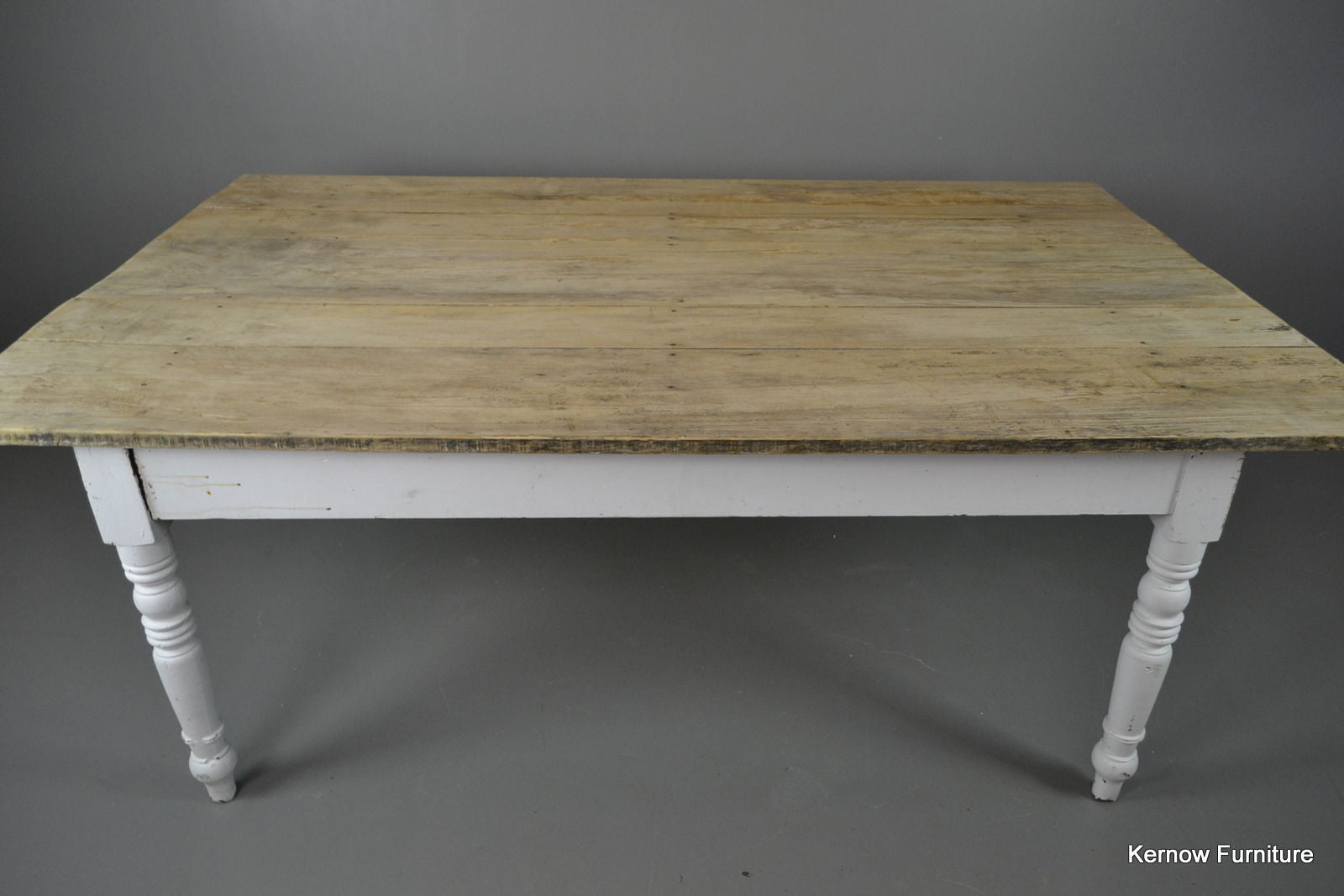 Large Rustic Farmhouse Plank Top Kitchen Dining Table - Kernow Furniture