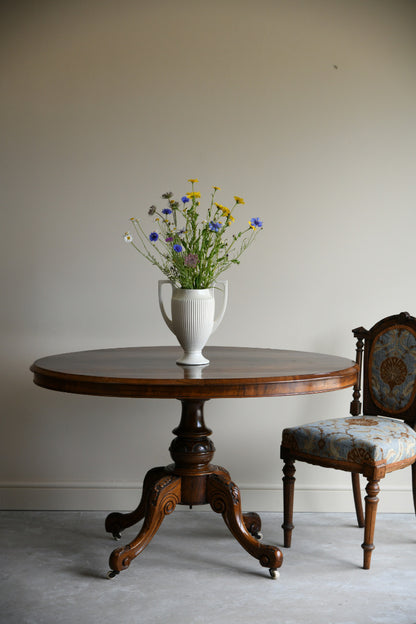 Victorian Walnut Tilt Top Breakfast Table