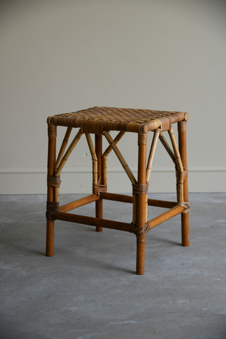 Retro Bamboo & Wicker Stool