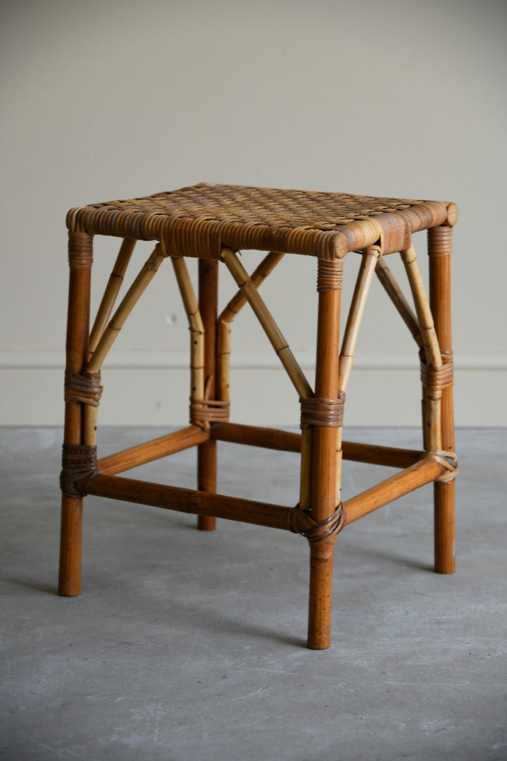 Retro Bamboo & Wicker Stool