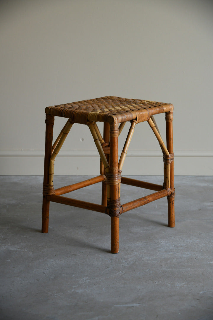 Retro Bamboo & Wicker Stool