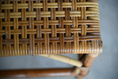 Retro Bamboo & Wicker Stool