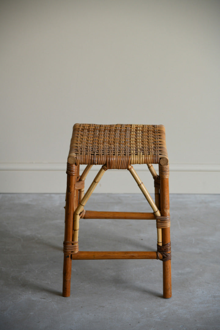 Retro Bamboo & Wicker Stool