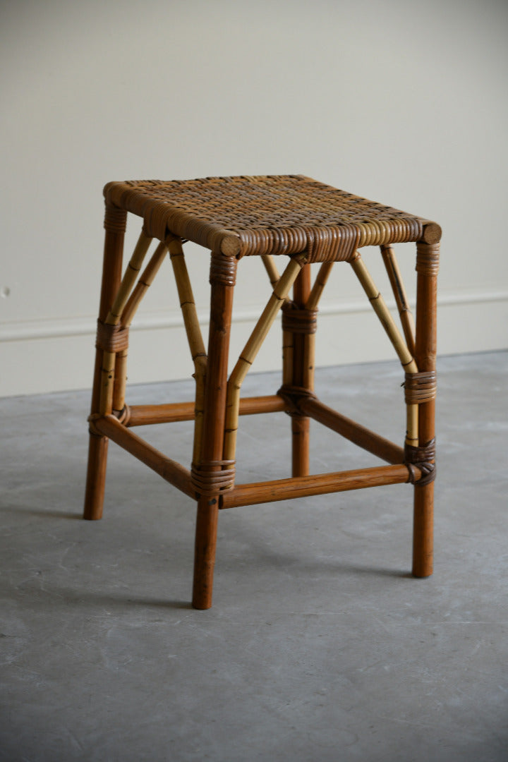 Retro Bamboo & Wicker Stool