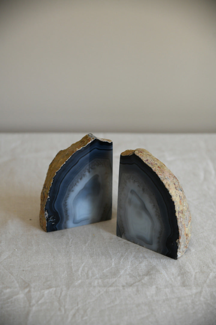 Pair Polished Agate Book Ends