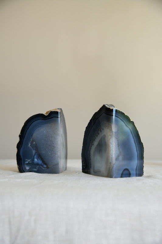 Pair Polished Agate Book Ends