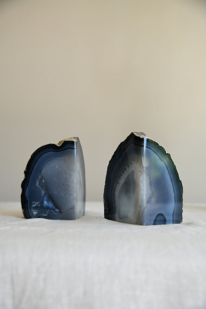 Pair Polished Agate Book Ends