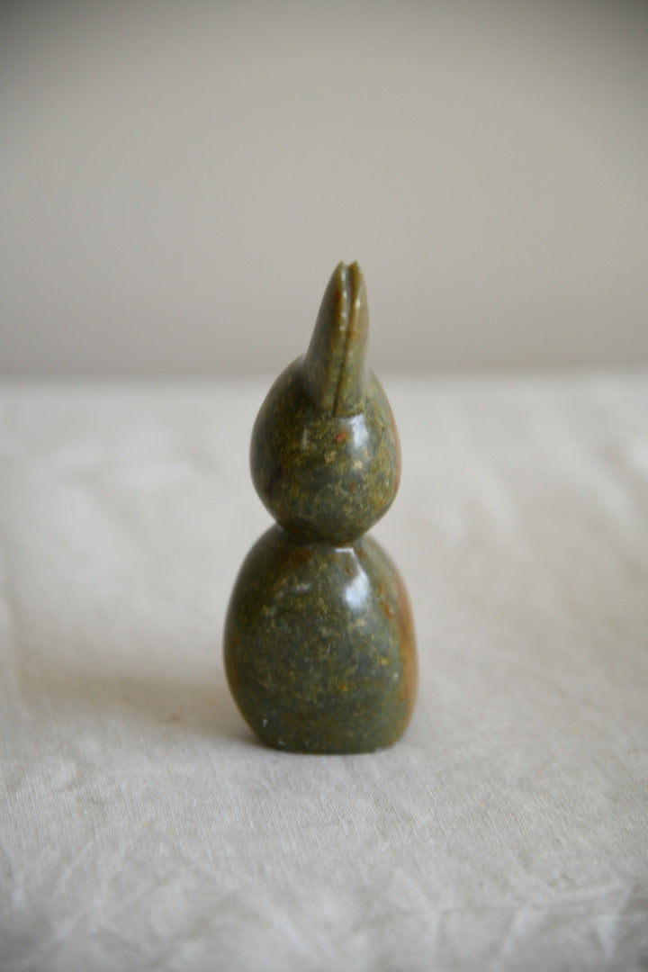Polished Stone Bunny & Small Vase