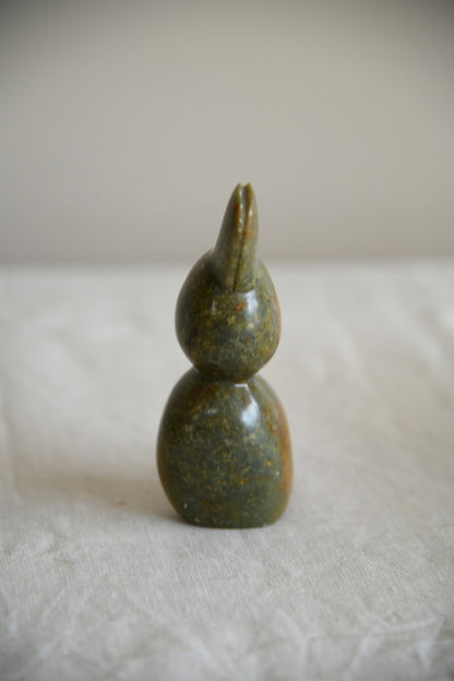 Polished Stone Bunny & Small Vase