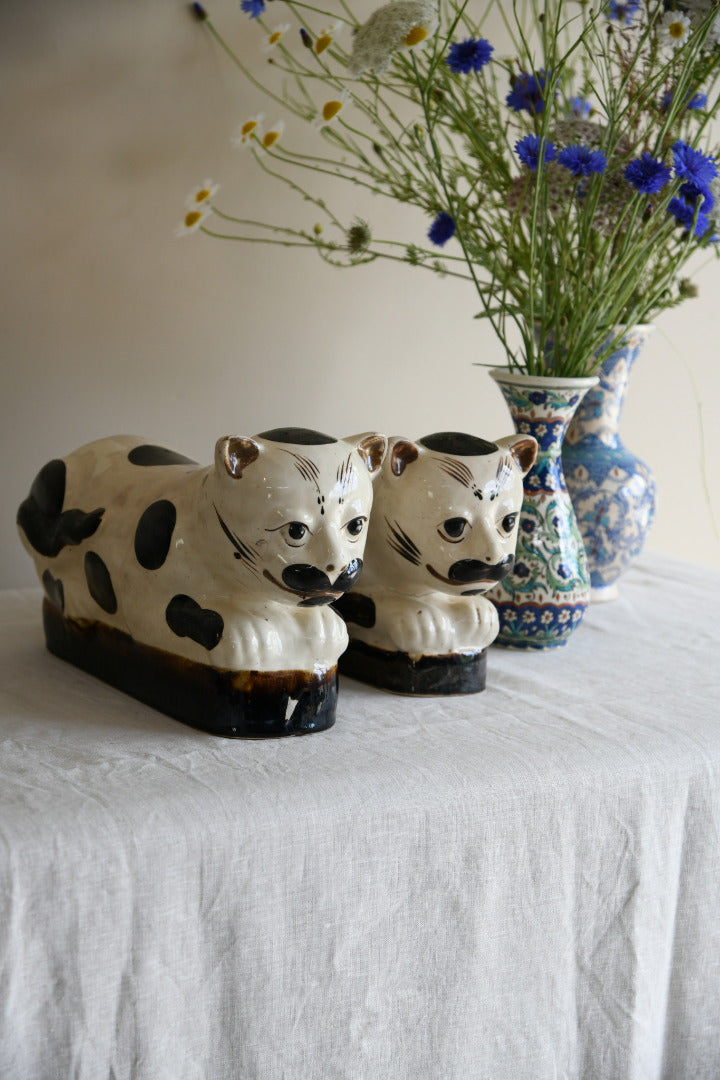 Pair Of Chinese Stoneware Head Rests
