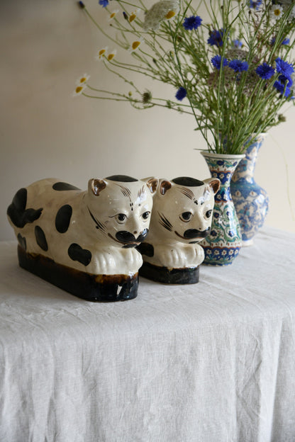 Pair Of Chinese Stoneware Head Rests