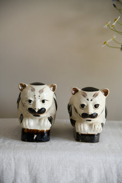 Pair Of Chinese Stoneware Head Rests