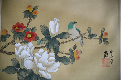 Pair Chinese Silk Paintings