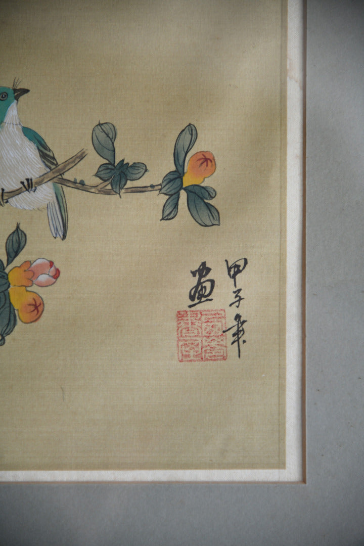 Pair Chinese Silk Paintings