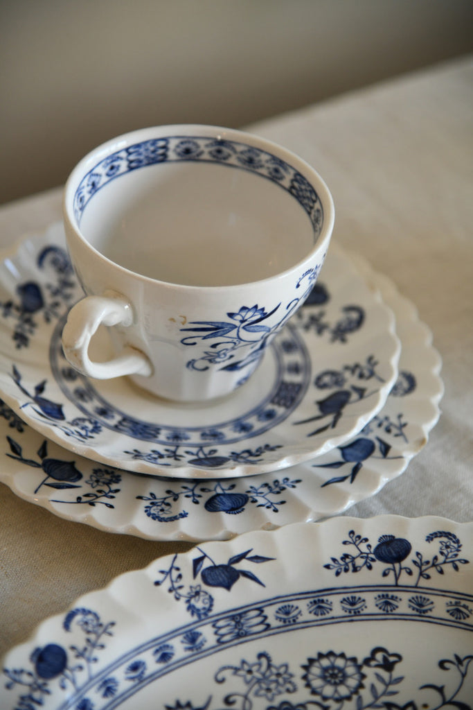 TWO: J & G Meakin Blue Nordic Cup & Saucer Sets - Ruby Lane