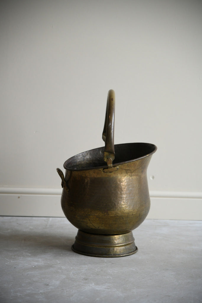 Hammered Brass Coal Bucket